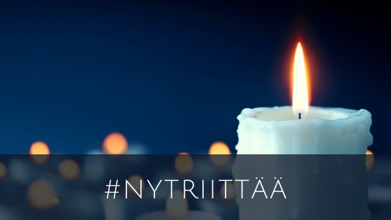 Kynttilä ja hashtag #nytriittää some-kampanja symboloi tukea paikoille, ja niiden kunniaksi ja jo menetetyille liiketoimille, sekä niille, jotka tulevat vielä kaatumaan. 