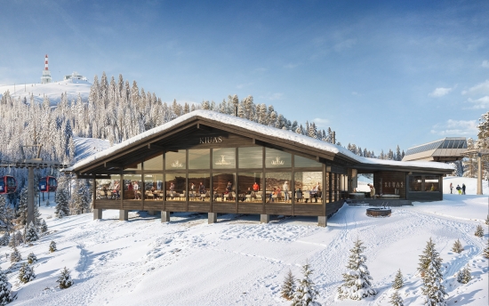 Havainnekuva Saarua saunaravintola.